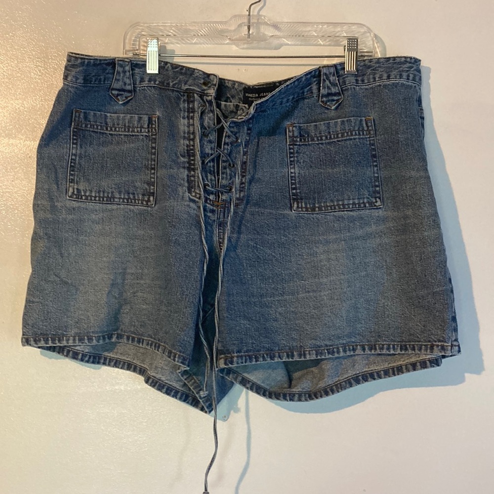 Venezia y2k Blue Jeans Woman Daisy Dukes Denim Boho Short Pant Size 22